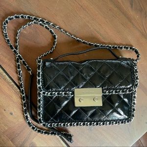 Michael Kors black patent leather silver accent